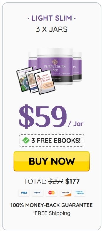 PurpleBurn Pro order 3 jars pack for regular wellness use